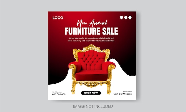 Free vector furniture sale social media post template