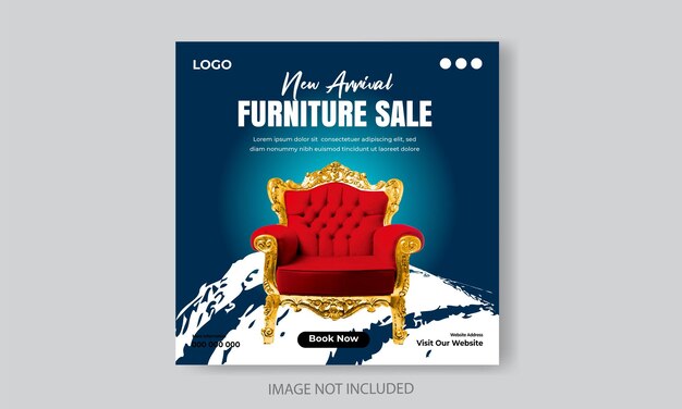 Free vector furniture sale social media post template