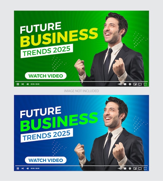 Vettore tendenze future del business vettoriale gratuito modello di banner con miniatura di youtube per il download gratuito