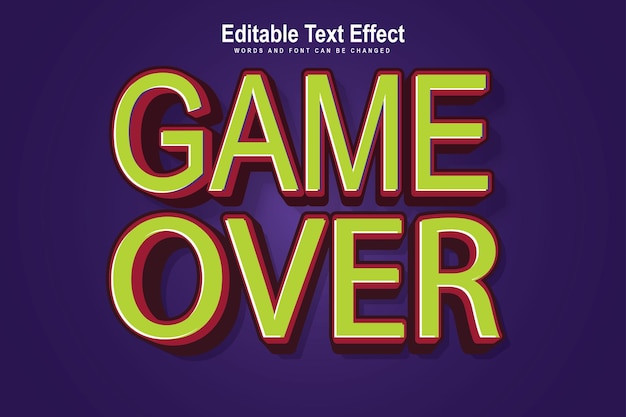 Vector free vector game over text effect design