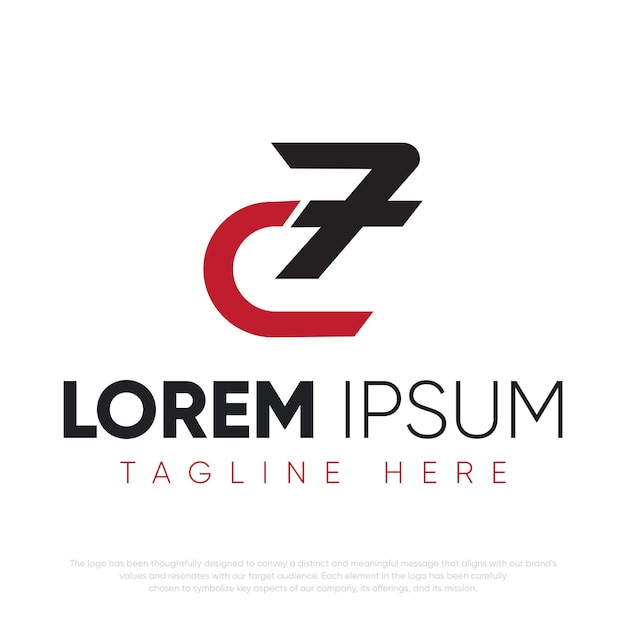 Premium Vector | Free vector geometric 7C letter logo template