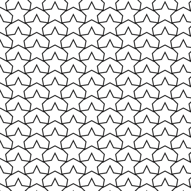 Free vector geometric shapes pattern background seamless pattern black and white star pattern