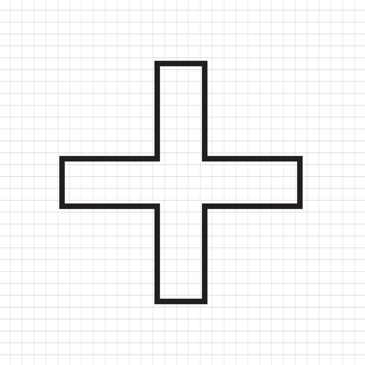Vector free vector geometrical cross shape on a white background vector