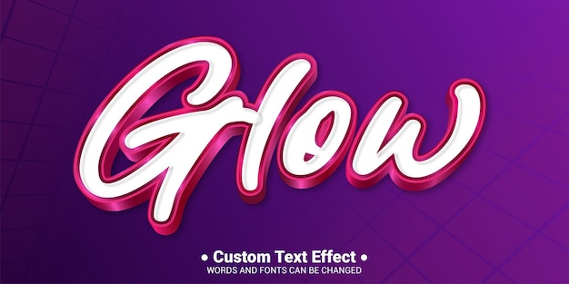 Free vector glow bewerkbare cartoon 3d tekst effect comic lettertype stijl