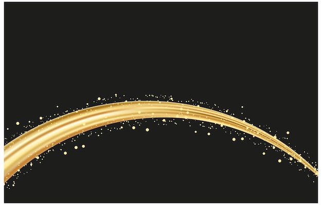 Vettore arco decorativo d'oro vettoriale gratuito con punti scintillanti
