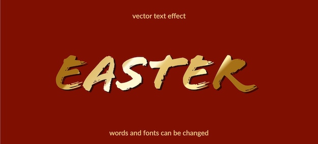 Free vector gold text effect editable font Easter lettering