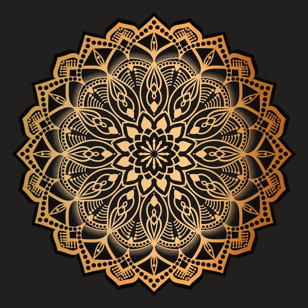 Free vector golden arabesque arabis style islamic mandala