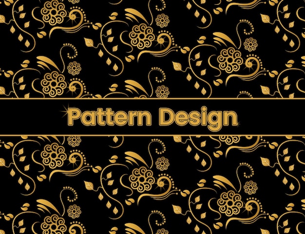 Free vector golden ornamental floral pattern design Illustration graphic of floral pattern