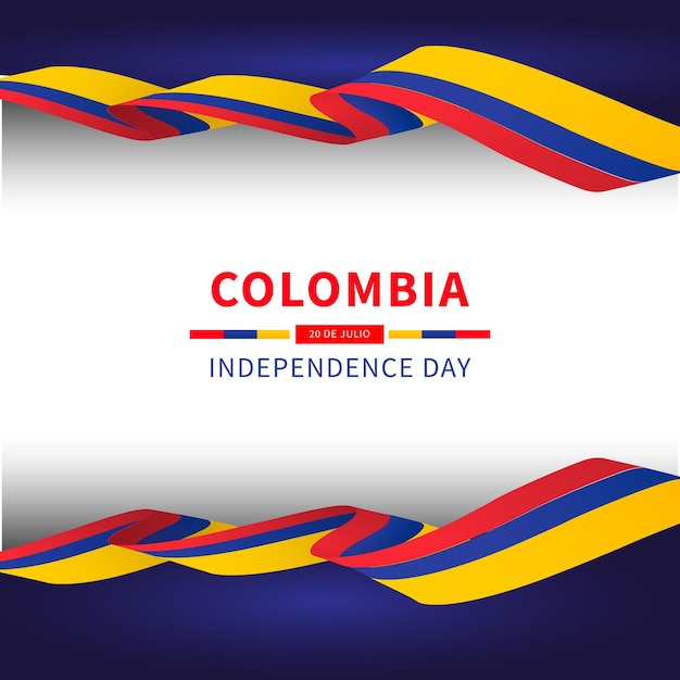free vector gradient 20 de julio background with flag and confetti
