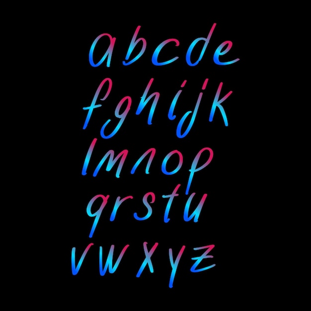 free vector gradient alphabet set of letters hand drawn letters