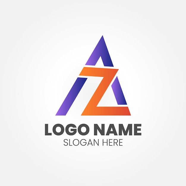 자유 터 그라디언트 (Az) 또는 자 (Za) 로고 템플릿 (Logo Template) 로고모노그램 (Logo Monomogram) 로고 및 현대 로고 디자인