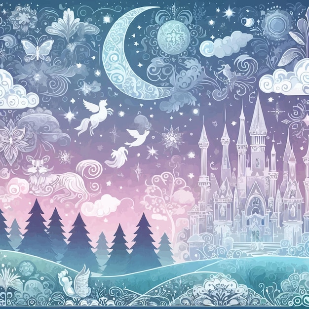 free vector Gradient fairytale background