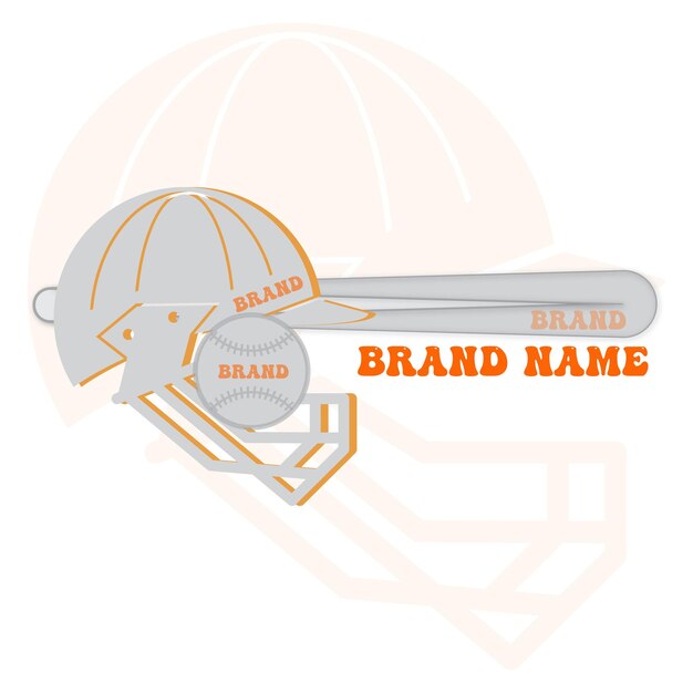 Free vector gradient flat baseball logo template