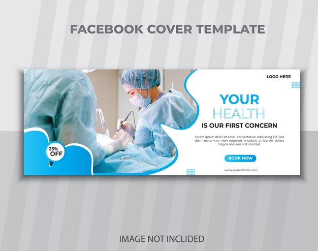 Free vector gradient medical facebook cover template