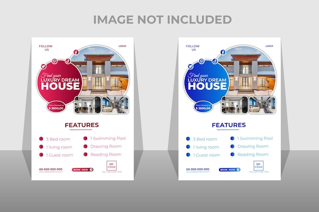 Free vector gradient real estate poster with photo business promotion