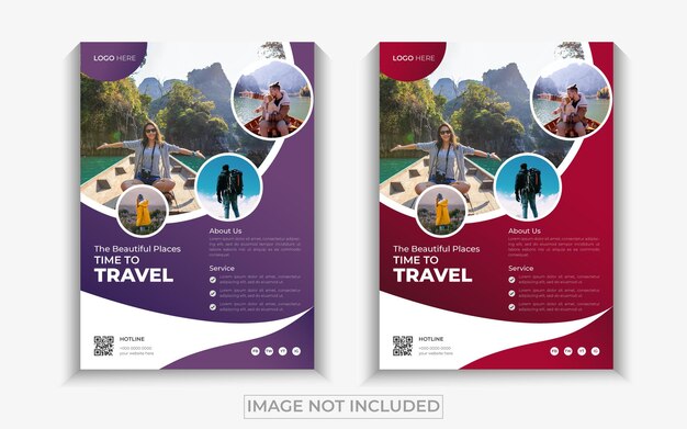 Free vector gradient travel flyer concept design