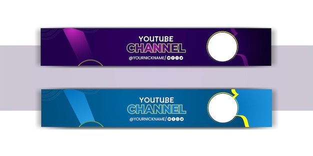 無料のベクター グラデーション YouTube 水平バナー