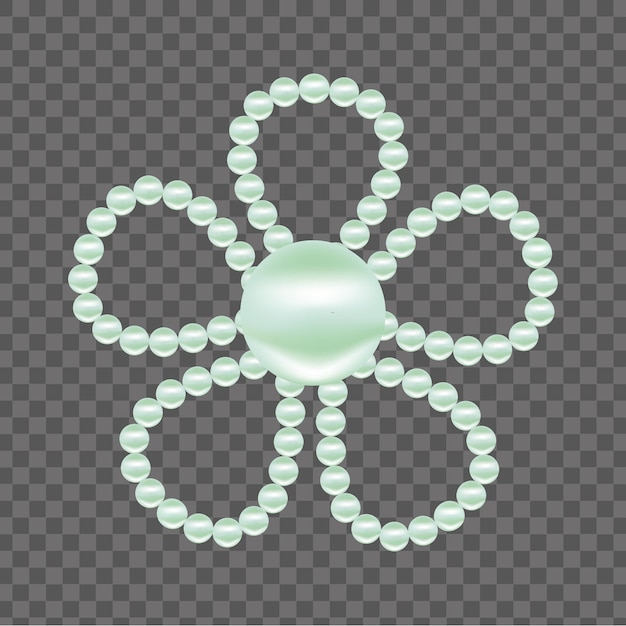 Free vector green satin pearl flower