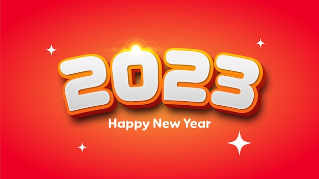 Free vector greeting card happy new year 2023 celebration background