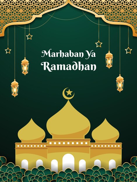 Free vector greeting cards collection for ramadan celebration