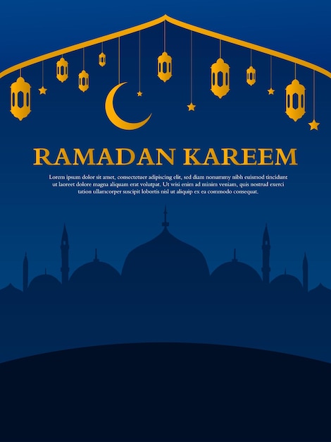 Коллекция бесплатных векторных поздравительных открыток для празднования Рамадана