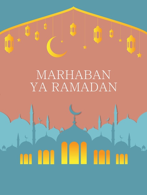 Free vector greeting cards collection for ramadan celebration