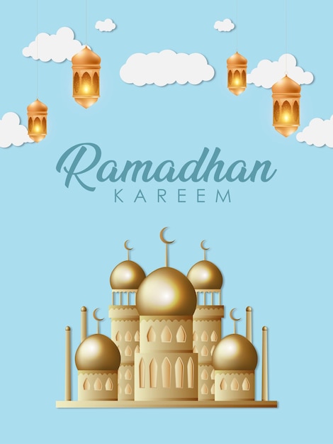 Collezione di biglietti di auguri vettoriali gratuiti per la celebrazione del ramadan