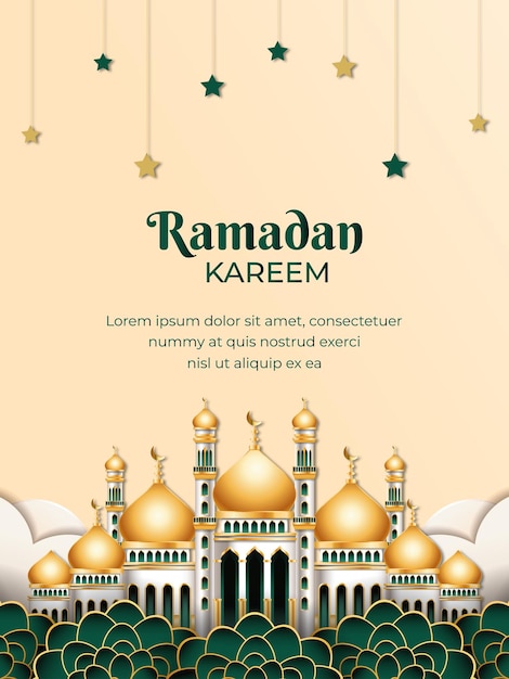 Free vector greeting cards collection for ramadan celebration