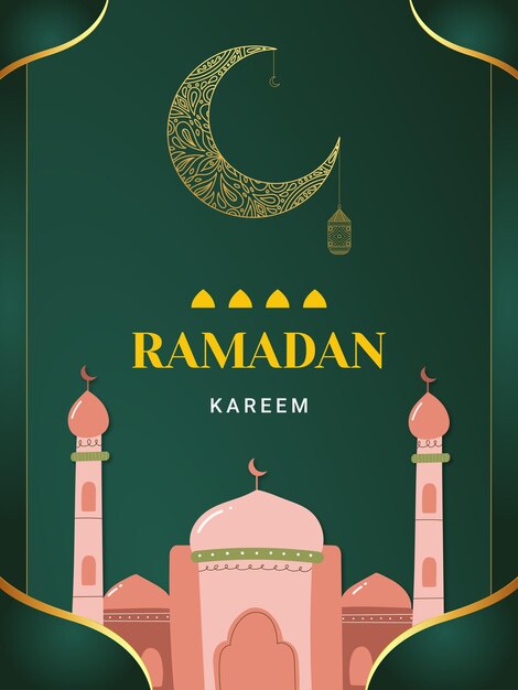 Vettore collezione di biglietti di auguri vettoriali gratuiti per la celebrazione del ramadan