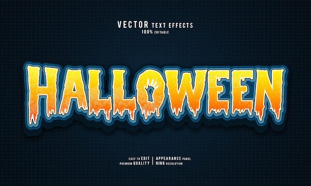 Free Vector halloween editable 3d text effect mockup style template