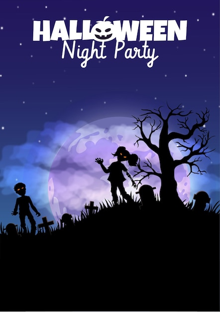 Free Vector Halloween Night Party Design