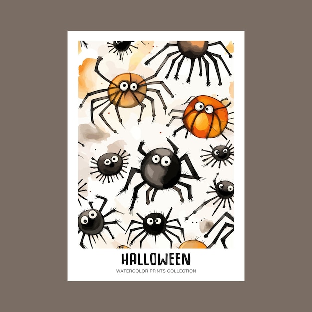 Free Vector Halloween Spooky Spiders Illustration