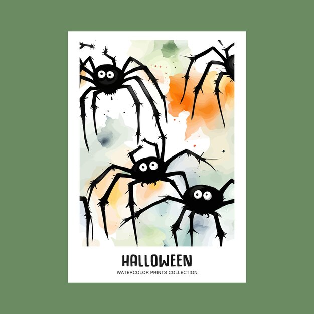 Free vector halloween spooky spiders illustration