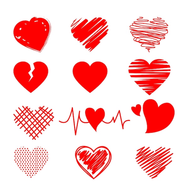 Free vector hand draw red heart