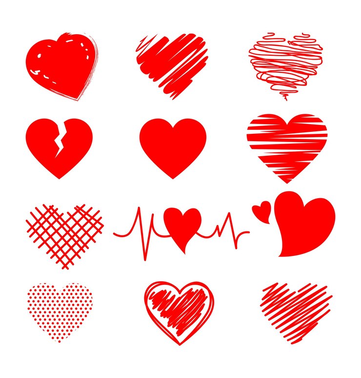 Free vector hand draw red heart