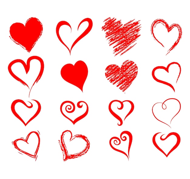 Free vector hand draw red heart