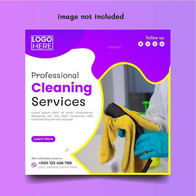 Free vector hand drawn cleaning services instagram post set