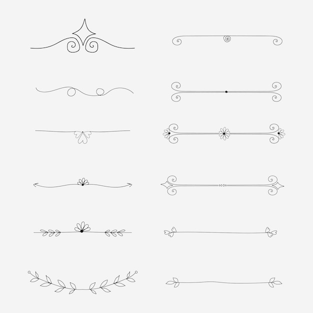 Free vector hand drawn doodle decorative elements text dividers