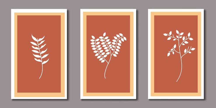 Vector free vector hand drawn flat design leaf boho wall art