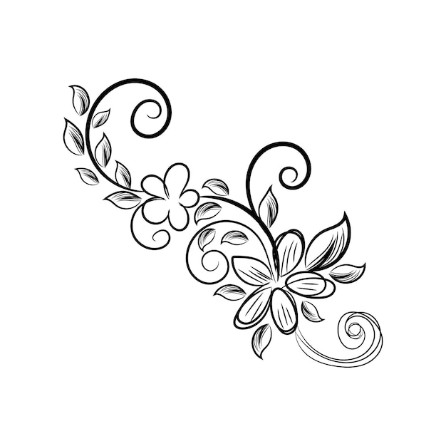 Vector free vector hand drawn flat design simple flower outline