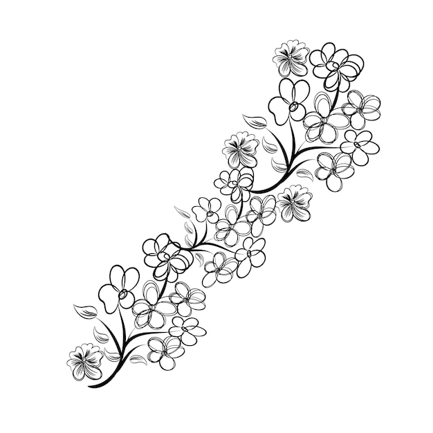 Vector free vector hand drawn flat design simple flower outline