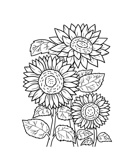 Free vector hand drawn Flower coloring book illustration