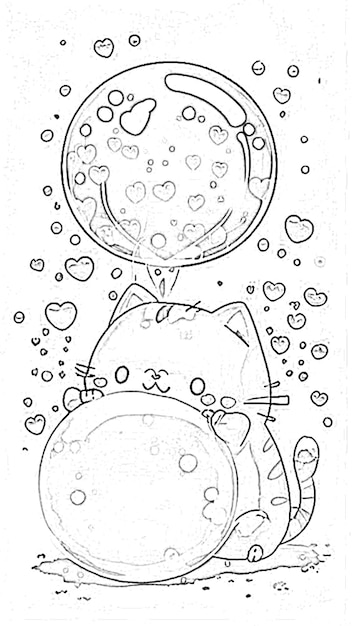 Free Vector Hand Drawn Kawaii Style Coloring Book Illustration