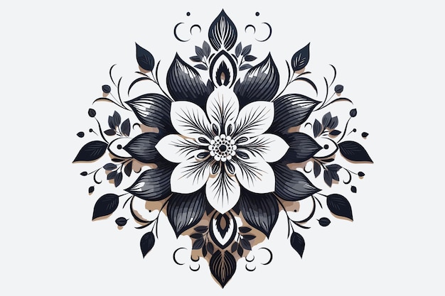 Free vector hand drawn mandala lotus flower drawing