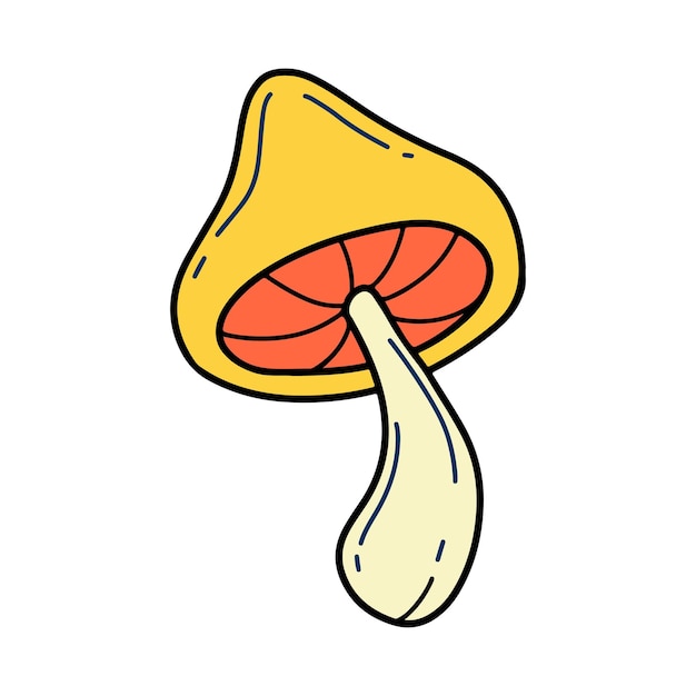 Vector free vector hand drawn mushroom retro