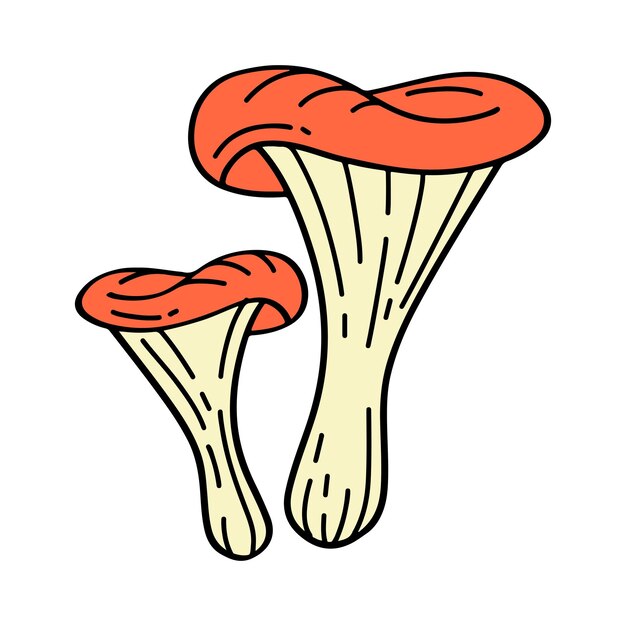 Вектор Свободный вектор, нарисованный вручную, гриб ретро