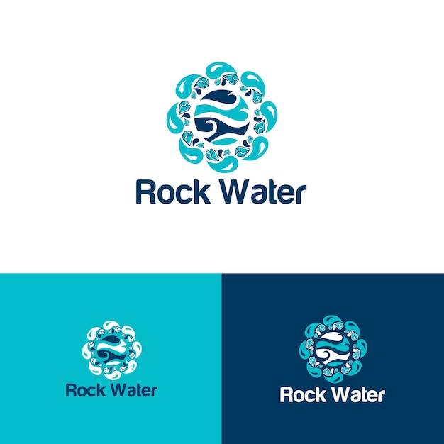 Free vector hand drawn rock water logo