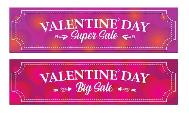 Free vector hand drawn valentine day sale banners