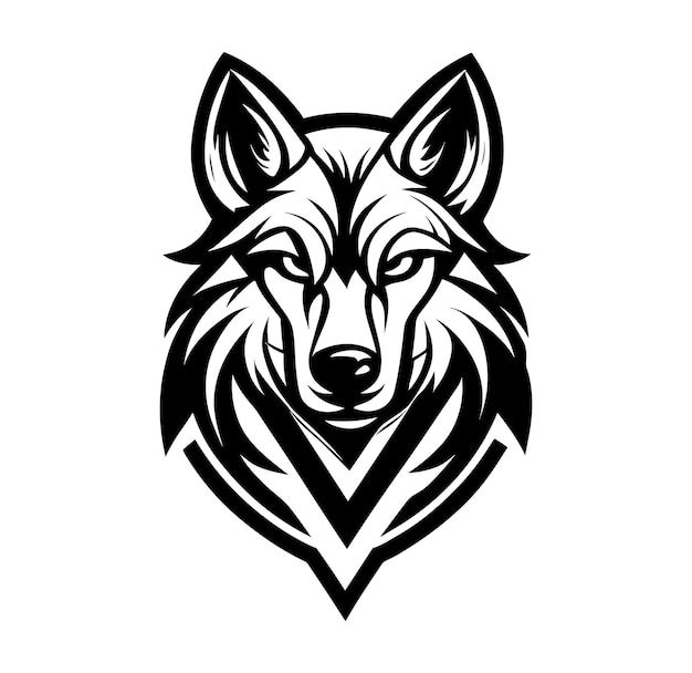 Free vector hand drawn wolf outline illustration