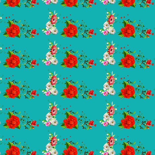 Free vector hand painted exotic floral pattern